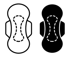 Feminine hygiene pad icons pack. vector illustrations designs