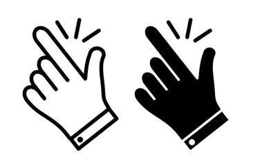 Finger snapping icons pack. vector illustrations designs