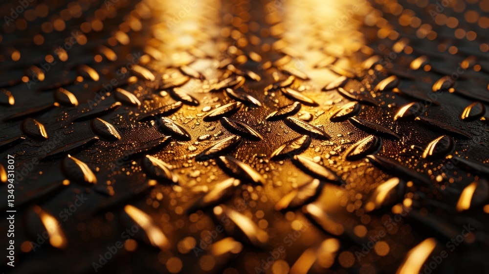Poster a complex series of overlapping metallic polygons creates depth, enhanced by soft ambient lighting a