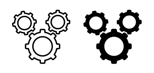 Gear icons pack. vector illustrations designs