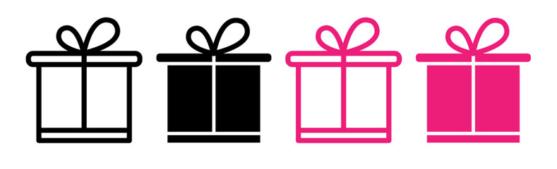 Gift box with ribbon icons pack. vector illustrations designs