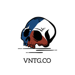 Skull Head Vintage with American Style