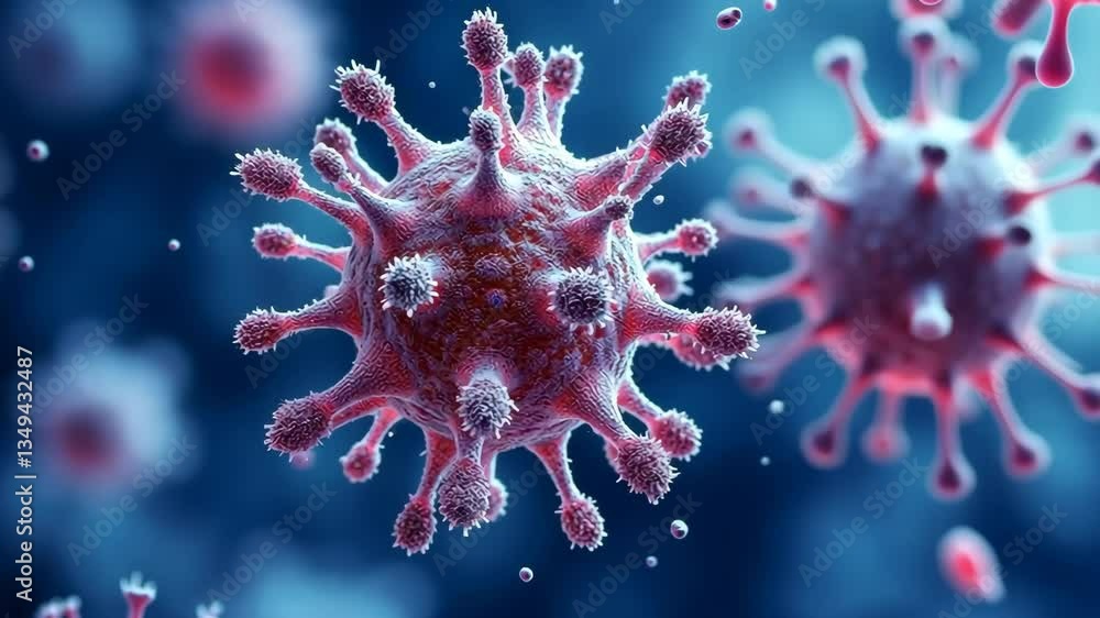Aufkleber close up view of virus particle showcasing intricate structure with spikes and spherical shape again