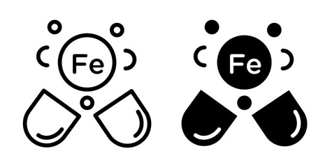 Iron capsule icons pack. vector illustrations designs