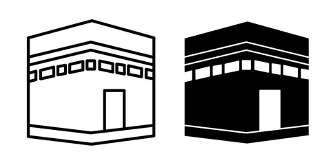 Kaaba icons pack. vector illustrations designs