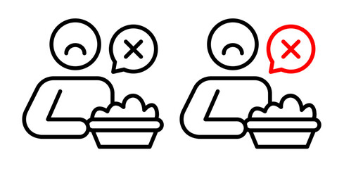 Lack of appetite icons pack. vector illustrations designs