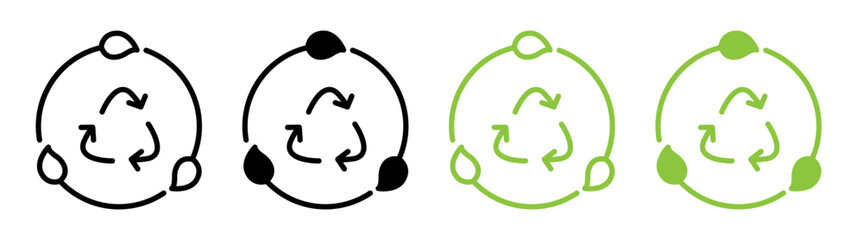 Leaves eco recycle icons pack. vector illustrations designs