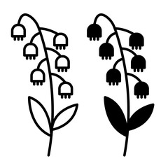 May lily icons pack. vector illustrations designs