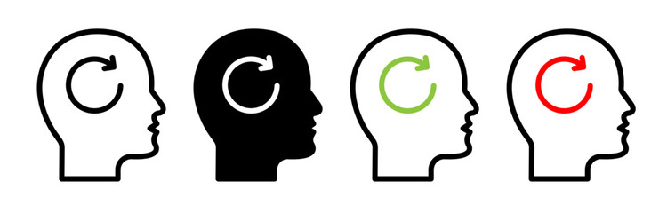 Memory recall icons pack. vector illustrations designs