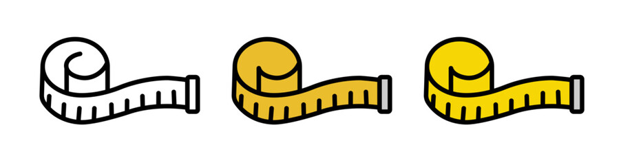 Measuring tape icons pack. vector illustrations designs