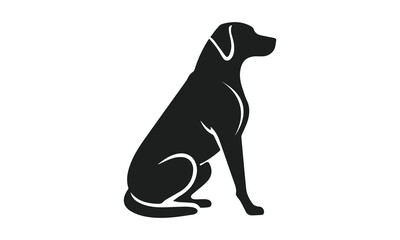 Black silhouette of a dog logo. Symbolizes loyalty, strength and protection
