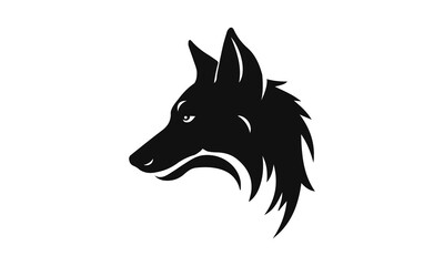 Black silhouette of a dog logo. Symbolizes loyalty, strength and protection