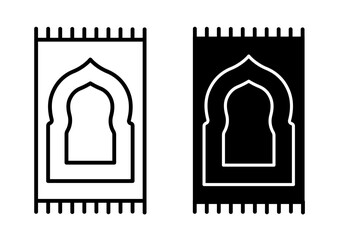 Prayer rug icons pack. vector illustrations designs