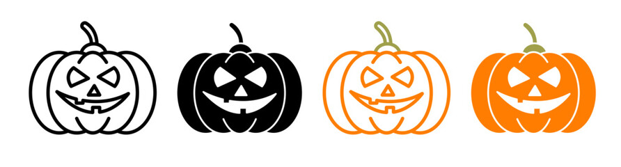 Pumpkin icons pack. vector illustrations designs