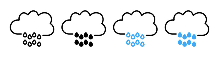 Rainy icons pack. vector illustrations designs