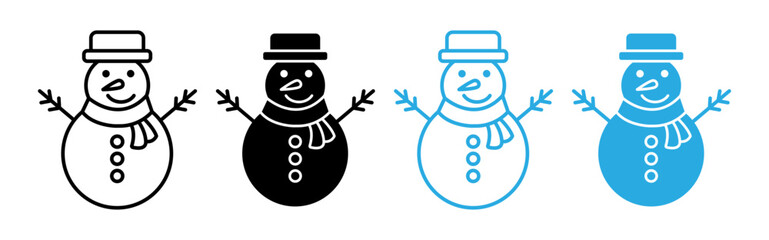 Snowman icons pack. vector illustrations designs