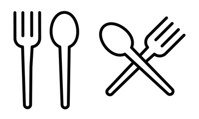 Spoon and Fork icons pack. vector illustrations designs