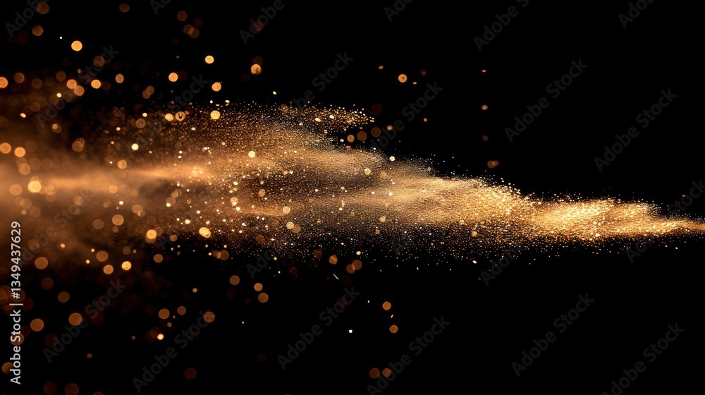 Aufkleber soft golden glitter dust blends into a warm gradient, creating an elegant and refined atmosphere wit