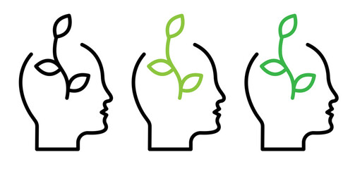 Think green icons pack. vector illustrations designs