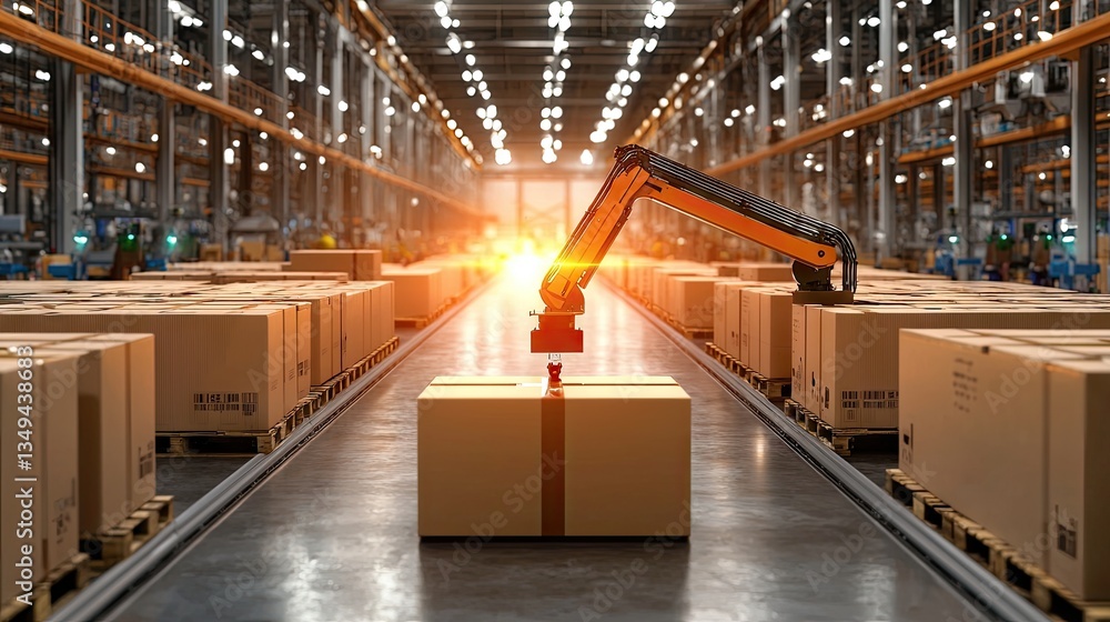 Poster ai-powered blockchain tracking system in a factory setting, enhancing chinese supply chain efficienc
