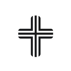 Obraz premium silver cross isolated on white