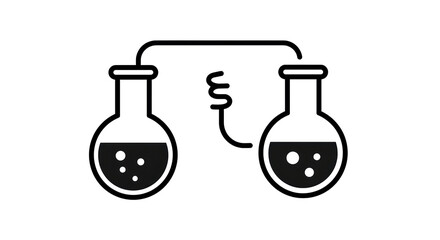 Isolated Two Beakers Connected by Tubing, Chemistry Experiment