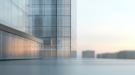 Modern Glass Skyscraper at Dawn: Architectural Serenity