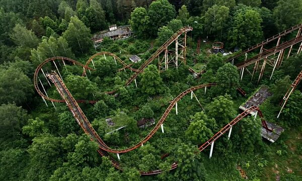 an abandoned amusement park