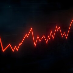 Red line graph illustrating a heartbeat transition with smooth curves and dynamic movement representing vital signs