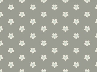 大人っぽいアースカラーと小花のシームレスパターン背景イラスト