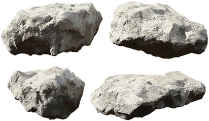 Vector rock shape transparent background, realistic nature png file, natural rock texture, stone illustration, clear background, geology, environmental design, rock formation