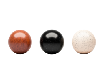 Spherical objects in different materials , cut out transparent