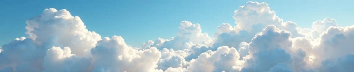Drifting altocumulus clouds with space and sky, fluffy, cloudy, atmospheric