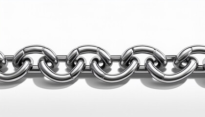 Silver Metal Chain Silhouette Isolated on a White Background