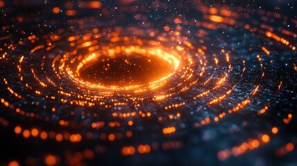 Abstract Orange and Blue Vortex: Digital Art