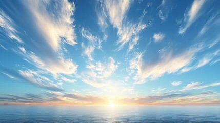 Obraz premium Vast sunset sky over ocean