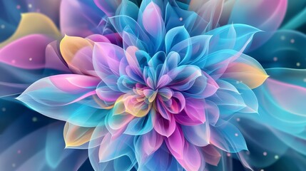 Fototapeta premium Abstract Pastel Flower With Vibrant Blue And Pink Petals
