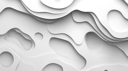 Abstract White Layered Papercut Design