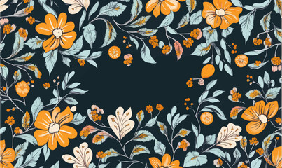 Colorful Asian Floral Tapestry with Paisley Pattern for Textile Decoration