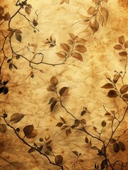 Delicate floral patterns blend softly into a textured parchment backdrop enhanced by moody, gentle lighting