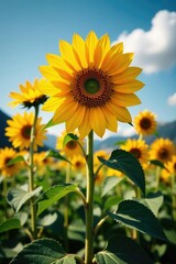 Obraz premium Hiboux avec des fleurs de marguerite et de sunflower, sunflower, hiboux