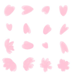 舞い散る桜の花びら、手書き風イラストセット。