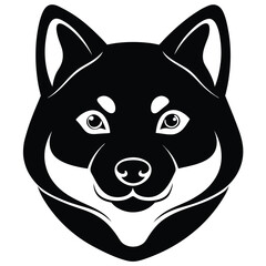Black and White Wolf Head Silhouette Illustration