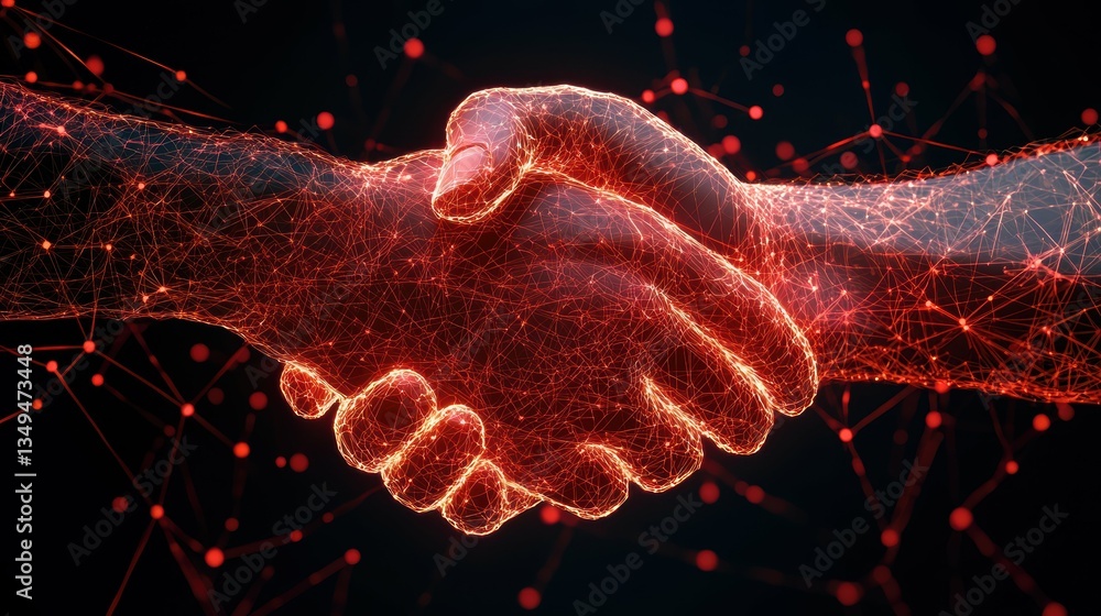 Poster collaboration event business partnership digital landscape graphic representation abstract environme
