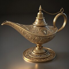 Fototapeta premium Mystical Magic Oil Lamp with Enchanting Glow and Vintage Design
