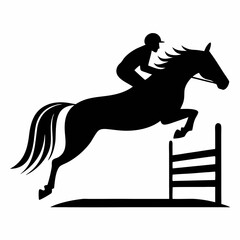 Silhouette of a horse and rider in motion