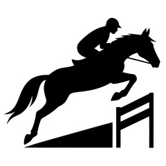 Silhouette of a horse and rider in motion
