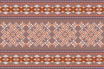 Geometric ethnic patterns.Fabric pattern traditional ethnic motif ikat geometric cross stitch.Ikat Embroidery oriental pixel pattern color background. Abstract,vector.Texture,scarf,motifs,wallpaper.