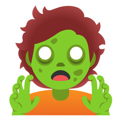 Zombie emoji isolated on white background 