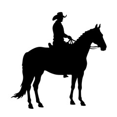 Silhouette vector illustration of a galloping horse